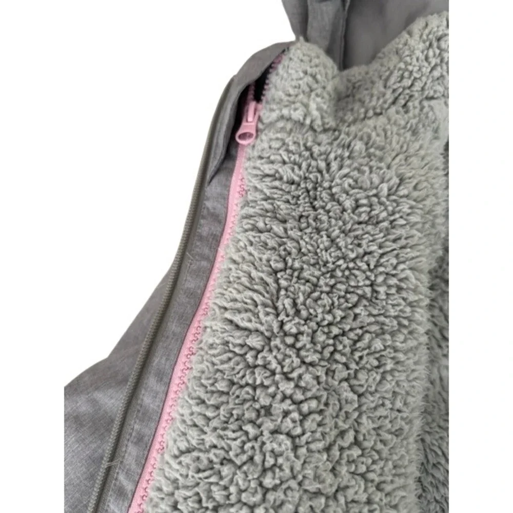 Gerry Kids Pink Gray Colorblock Sherpa Lined Hooded Full Zip Jacket